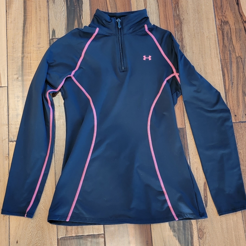 Under Armour, womens, sz small, black with pink trim